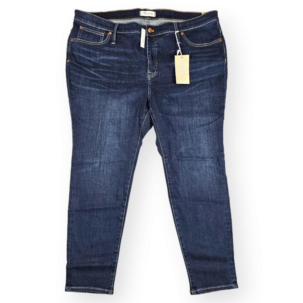 Madewell Women's Size W 36 Jeans Plus 9" High Rise Skinny Dark Wash Denim - Picture 2 of 8